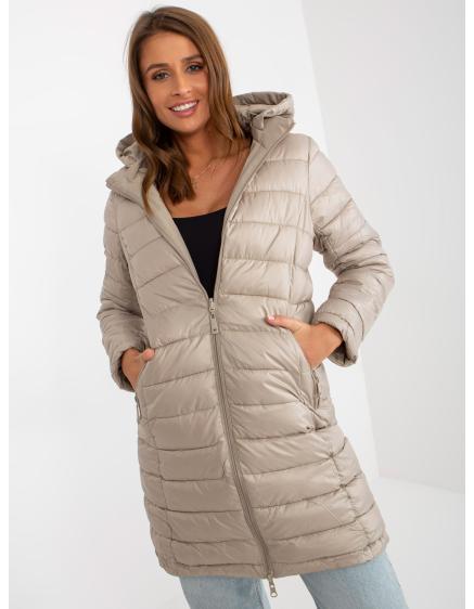 Dámska bunda s vreckami obojstranná prechodná LIZZIA béžová