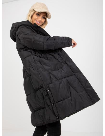 Dámska bunda 2v1 s odopínacími rukávmi dlhá zimná DEANNA čierna