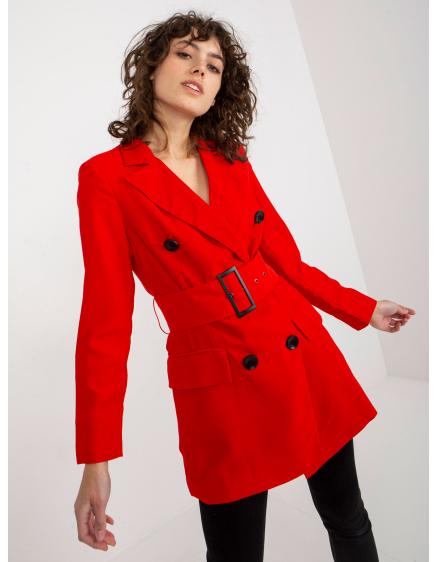 Dámske sako s opaskom ELIZA červené