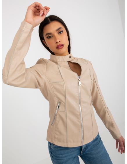 Dámska bunda z ekokože s podšívkou AUTUMN béžová
