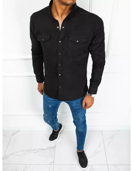 Pánska košeľa džínsová JAVIER čierna
